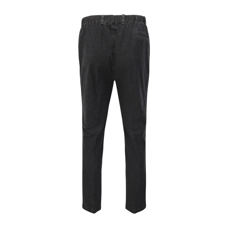 Elastische Taille Broek Katoen | Antraciet | www.pietkoopmans.nl
