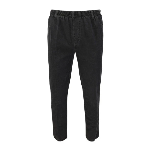 Elastische Taille Broek Katoen | Antraciet | www.pietkoopmans.nl