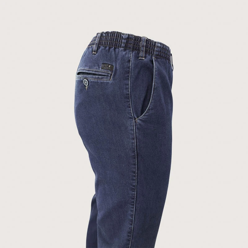 Piet Elastische Taille Broek | Thermo Denim | www.pietkoopmans.nl