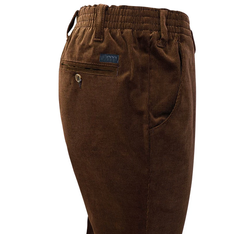 Piet Elastische Taille Ribbroek | Katoen Bruin | www.pietkoopmans.nl