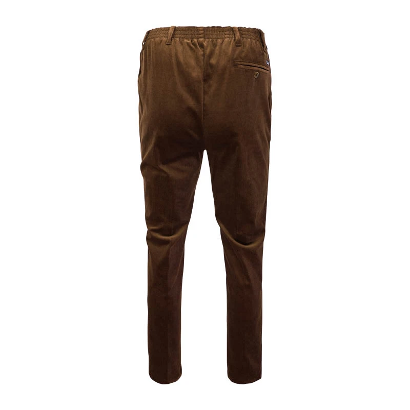 Piet Elastische Taille Ribbroek | Katoen Bruin | www.pietkoopmans.nl