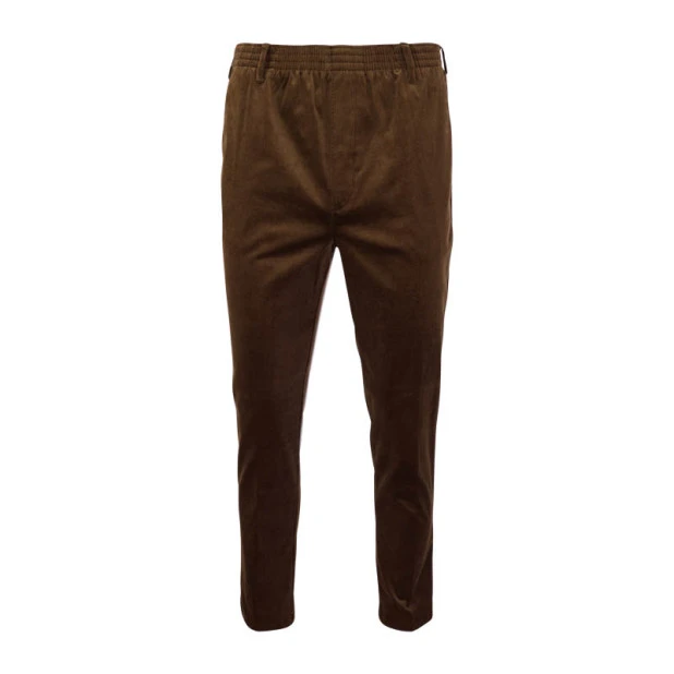 Piet Elastische Taille Ribbroek | Katoen Bruin | www.pietkoopmans.nl