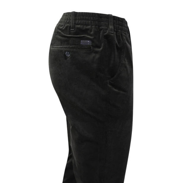 Piet Elastische Taille Ribbroek | Katoen Olijf | www.pietkoopmans.nl