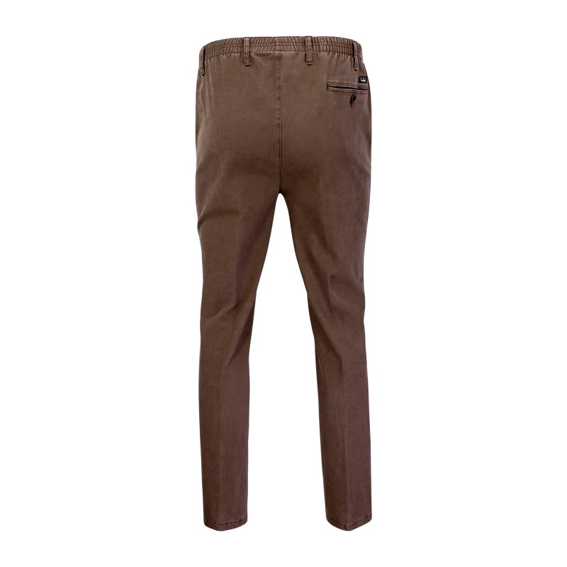 Piet Elastische Taille Broek | Gennep Taupe | www.pietkoopmans.nl