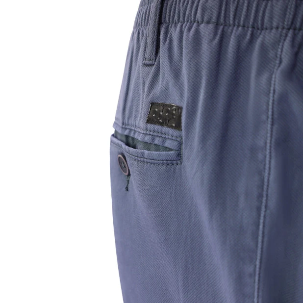 Piet Elastische Taille Zomer Broek | Domburg Indigo | www.pietkoopmans.nl