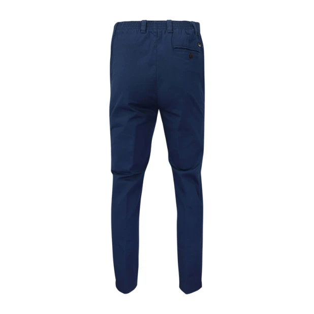 Piet Elastische Taille Broek | IJmuiden Blauw Lang | www.pietkoopmans.nl