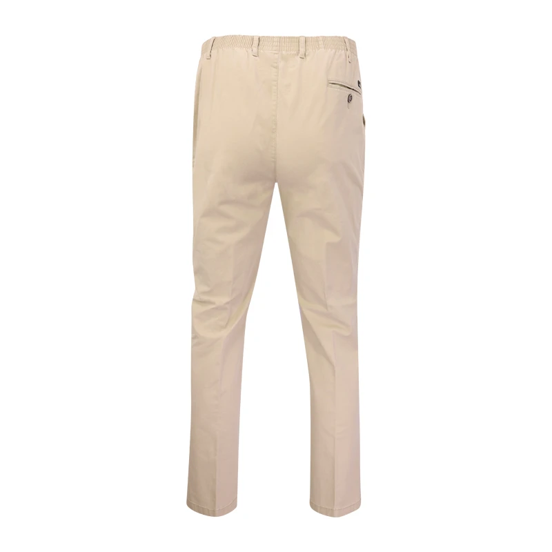 Piet Elastische Taille Broek | IJmuiden Beige Lang | www.pietkoopmans.nl