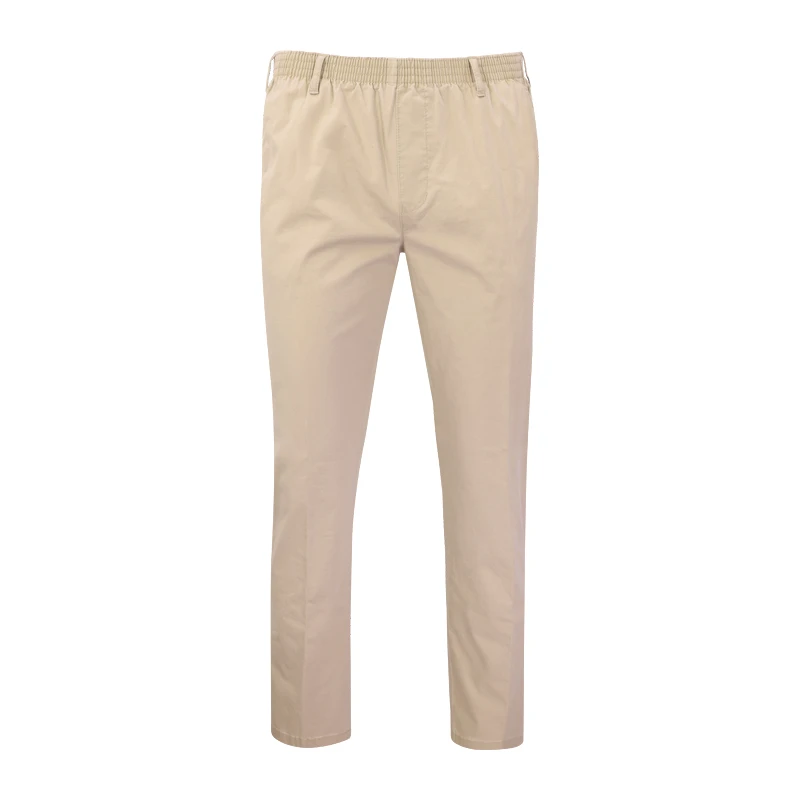 Piet Elastische Taille Broek | IJmuiden Beige Lang | www.pietkoopmans.nl
