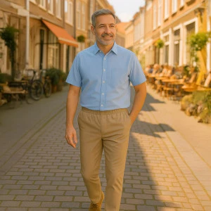 Piet Elastische Taille Broek | IJmuiden Camel