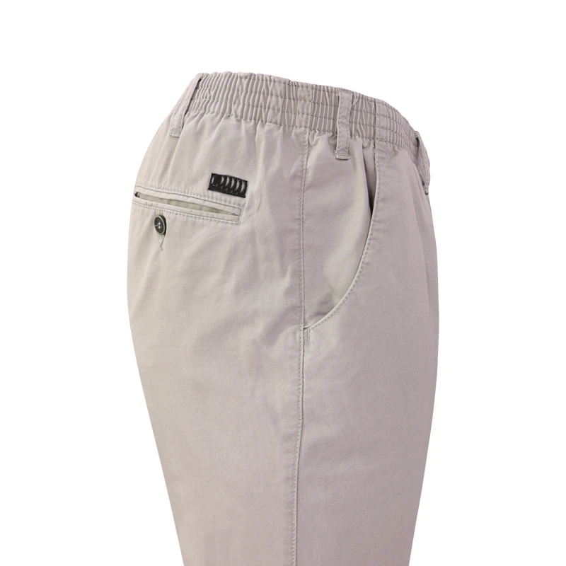 Piet Elastische Taille Broek | IJmuiden Lichtgrijs Lang | www.pietkoopmans.nl