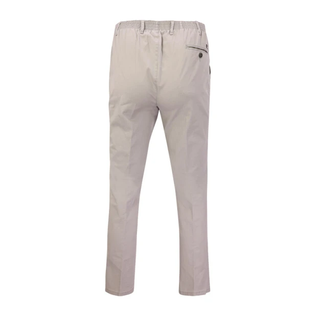 Piet Elastische Taille Broek | IJmuiden Lichtgrijs Lang | www.pietkoopmans.nl