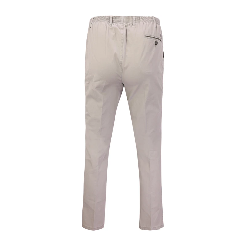 Piet Elastische Taille Broek | IJmuiden Lichtgrijs Lang | www.pietkoopmans.nl