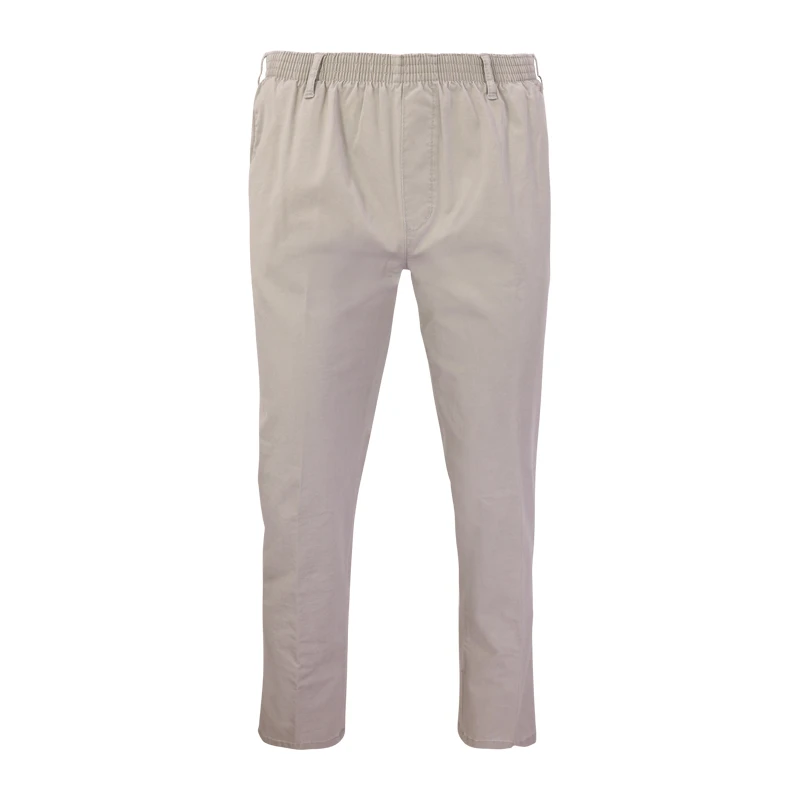 Piet Elastische Taille Broek | IJmuiden Lichtgrijs Lang | www.pietkoopmans.nl