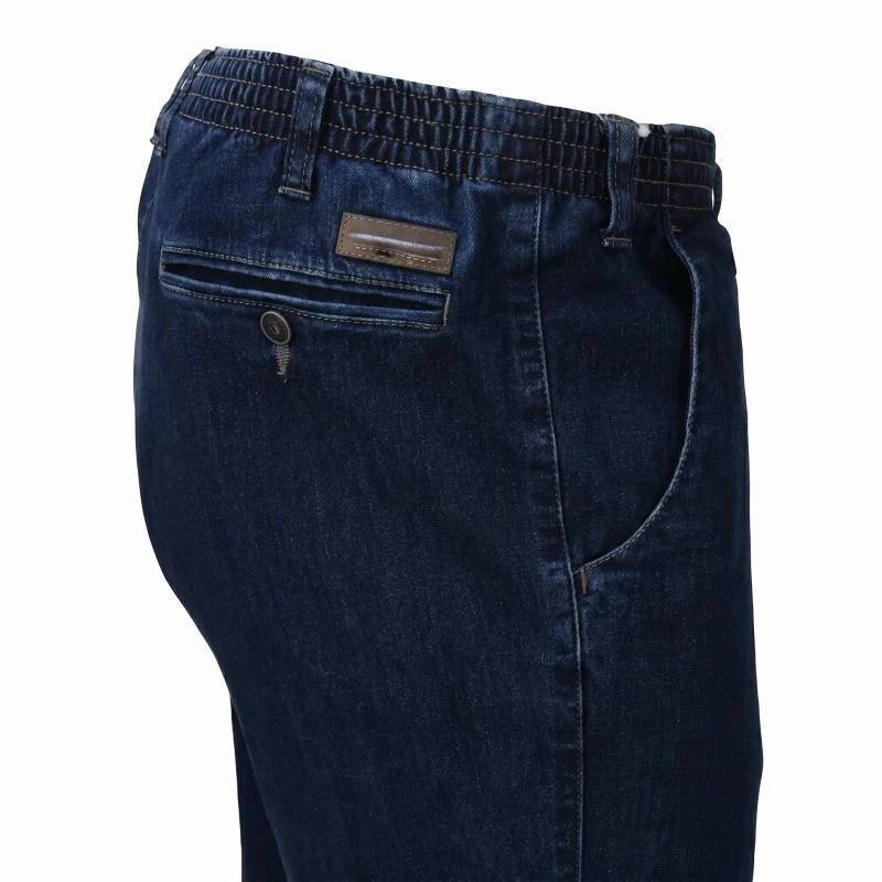 Jeans met elastische Taille | Denim Rondom Lang | www.pietkoopmans.nl