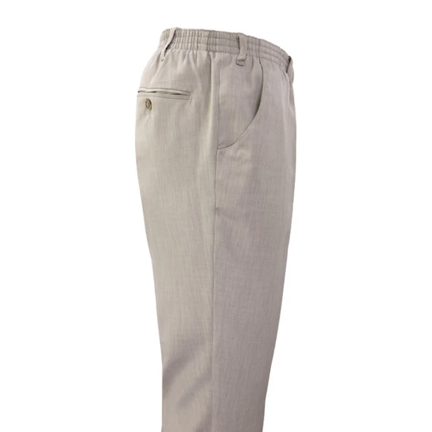 Elastische taille Pantalon | Zand | www.pietkoopmans.nl
