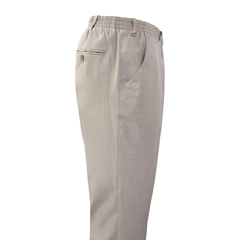 Elastische taille Pantalon | Zand | www.pietkoopmans.nl