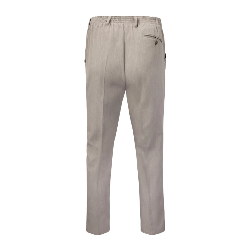 Elastische taille Pantalon | Zand | www.pietkoopmans.nl