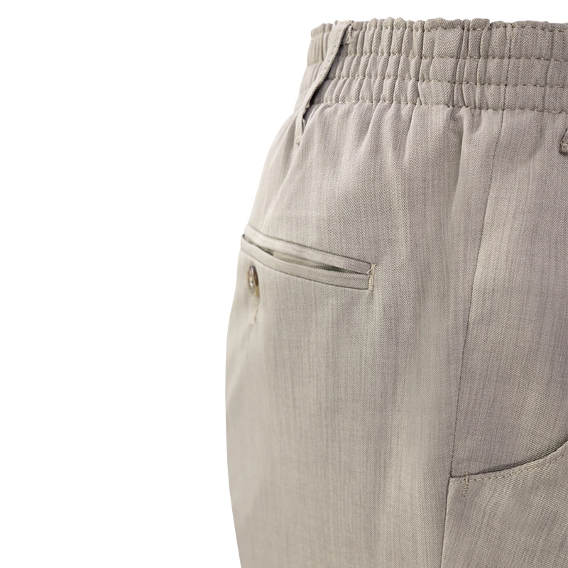 Elastische taille Pantalon | Zand | www.pietkoopmans.nl