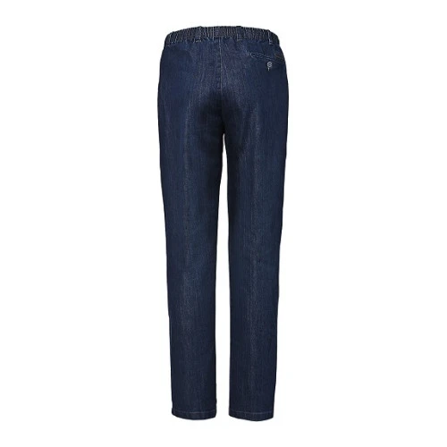 Piet Elastische Taille Broek | Denim Donkerblauw | www.pietkoopmans.nl