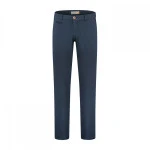 North84 Slim Fit Chino Herenbroek | Blauw met Dotstructuur  | www.pietkoopmans.nl