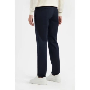 North84 Slim Fit Chino Herenbroek | Blauw met Dotstructuur