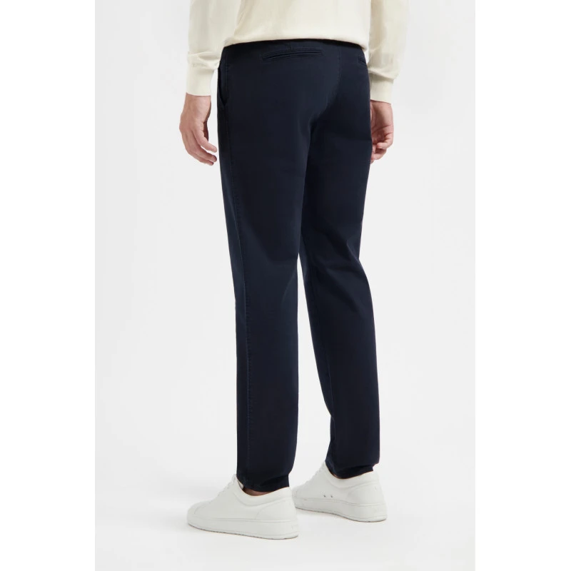 North84 Slim Fit Chino Herenbroek | Blauw met Dotstructuur  | www.pietkoopmans.nl