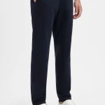 North84 Slim Fit Chino Herenbroek | Blauw met Dotstructuur  | www.pietkoopmans.nl