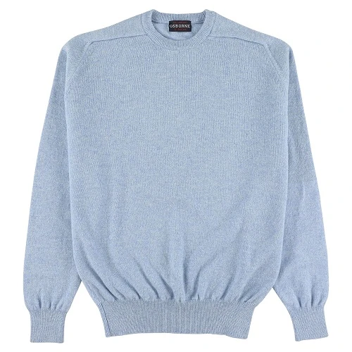 Osborne Trui  Lamswol Ronde Hals | Babyblue | www.pietkoopmans.nl