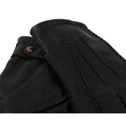 Hertenleer Handschoen | Zwart 