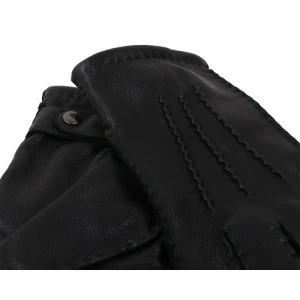 Hertenleer Handschoen | Zwart 