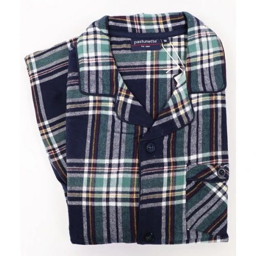 Pastunette Pyjama Flanel | Groen Geblokt | www.pietkoopmans.nl