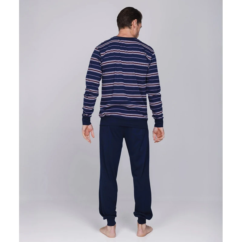 Pastunette Heren Tricot Pyjama | Marine Lila | www.pietkoopmans.nl