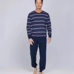 Pastunette Heren Tricot Pyjama | Marine Lila | www.pietkoopmans.nl