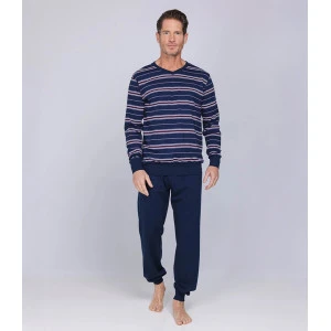 Pastunette Heren Tricot Pyjama | Marine Lila