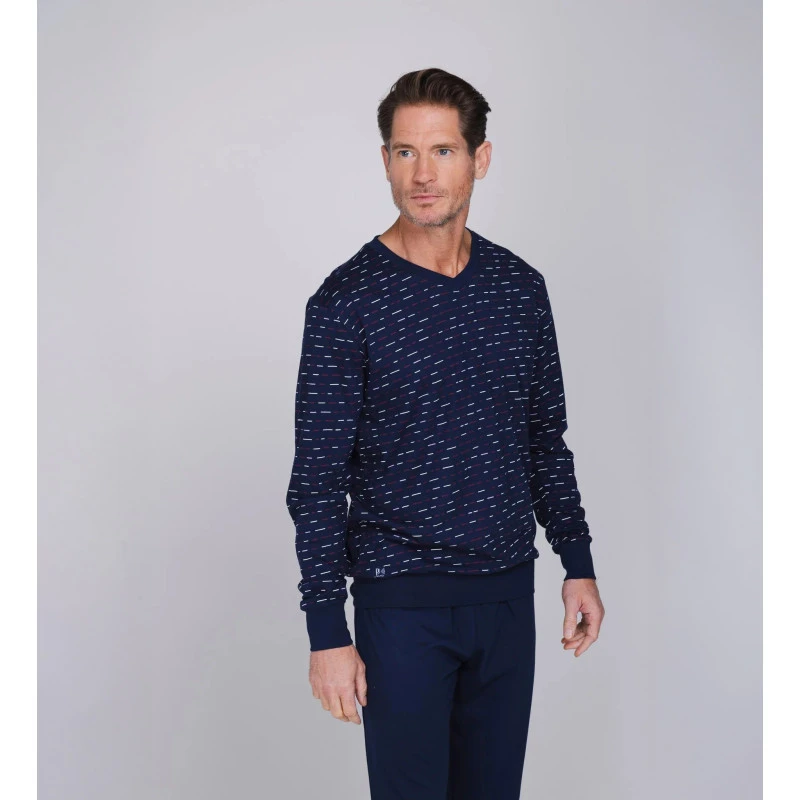 Pastunette Heren Pyjama Tricot | Gekleurde Streepjes | www.pietkoopmans.nl
