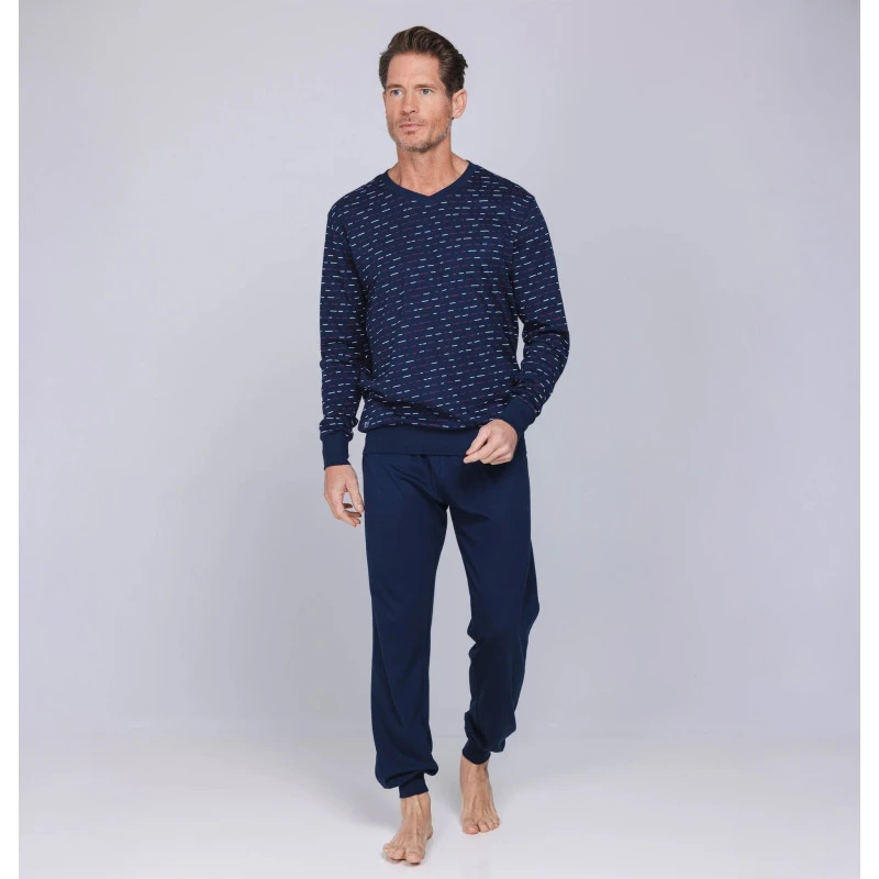 Pastunette Heren Pyjama Tricot | Gekleurde Streepjes | www.pietkoopmans.nl