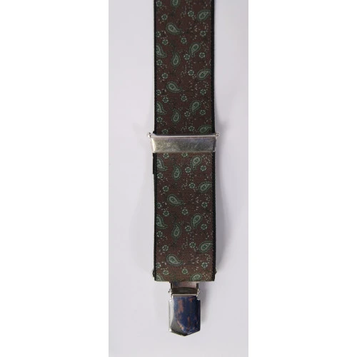 Bretels Metal X | Bruin Groen Paisley | www.pietkoopmans.nl