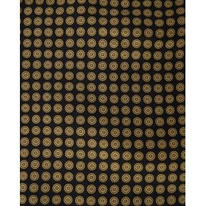 Zijden Choker | Zwart Goud Print