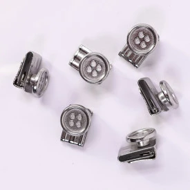 Clip On Buttons | Zilver