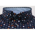 RB Boston Overhemd | Marine Brique Print | www.pietkoopmans.nl