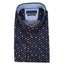 RB Boston Overhemd | Marine Brique Print