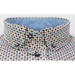 RB Boston Overhemd | Marine Groen Print