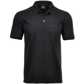 Ragman Polo Korte Mouw | Zwart