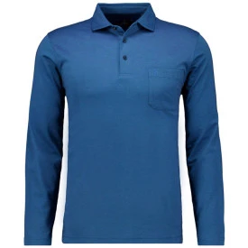Ragman Polo Lange Mouwen | Kobalt