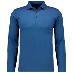 Ragman Polo Lange Mouwen | Kobalt