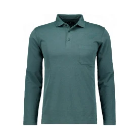 Ragman Polo Lange Mouwen | Mosgroen
