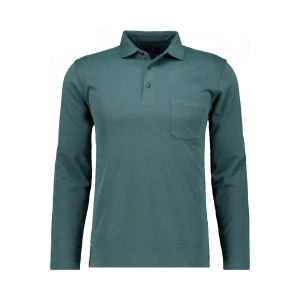 Ragman Polo Lange Mouwen | Mosgroen