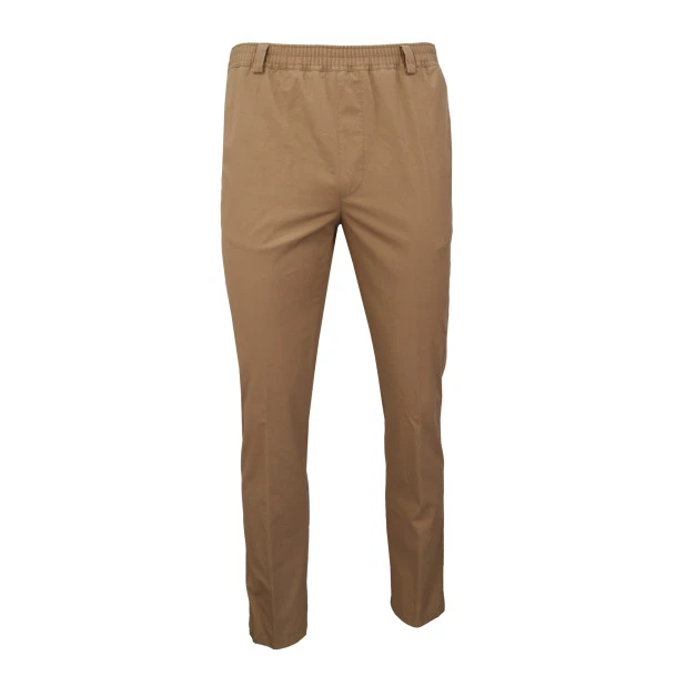 Piet Elastische Taille Broek | Hoorn Camel | www.pietkoopmans.nl