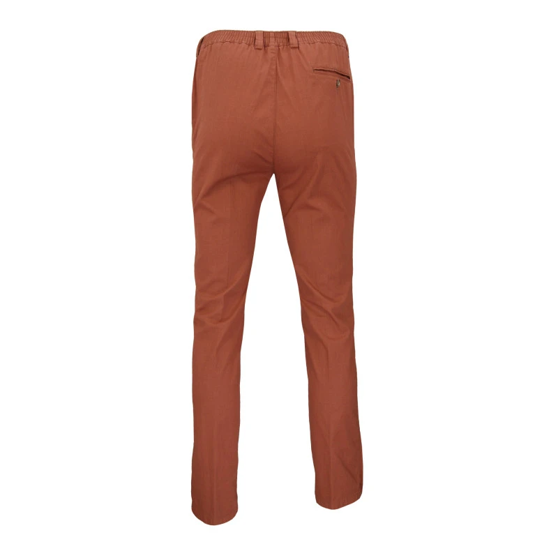 Piet Elastische Taille Broek Zomer | Zeist Brique | www.pietkoopmans.nl