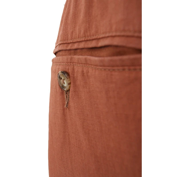 Piet Elastische Taille Broek Zomer | Zeist Brique | www.pietkoopmans.nl